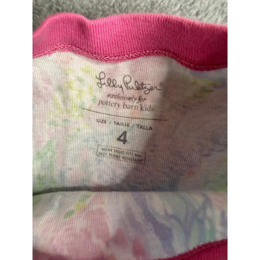 Lilly Pulitzer Pottery Barn Kids Mermaid Pajama Set Pink Blue Girls Size 4